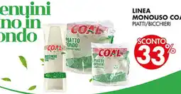 Coal Linea monouso Coal piatti/bicchieri offerta