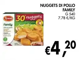 èccoMI Tyson nuggets di pollo family offerta