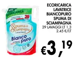 èccoMI Ecocarica lavatrice biancopuro spuma di sciampagna offerta