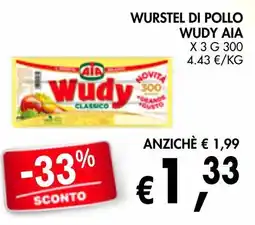 èccoMI Wurstel di pollo Wudy Aia offerta