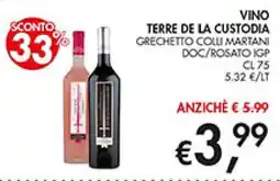 Superstore Coal Vino Terre de la Custodia Grechetto Colli Martani offerta