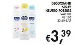 Coal Deodoranti spray neutro Roberts offerta