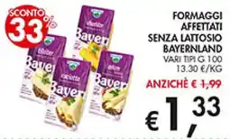 Superstore Coal Formaggi affettati senza lattosio Bayernland offerta