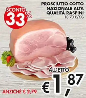 Prosciutto cotto nazionale alta qualità Raspini