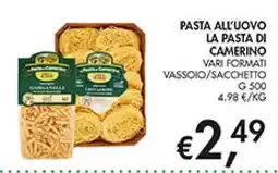 Coal Pasta all'uovo la pasta di Camerino offerta