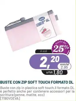 Buffetti Buste con zip soft touch formato DL offerta