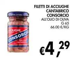 èccoMI Filetti di acciughe cantabrico consorcio offerta
