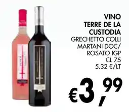 èccoMI Vino Terre de la Custodia Grechetto Colli Martani DOC/Rosato IGP offerta