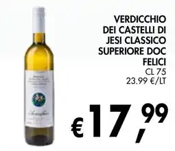 èccoMI Verdicchio dei Castelli di Jesi Classico Superiore DOC Felici offerta