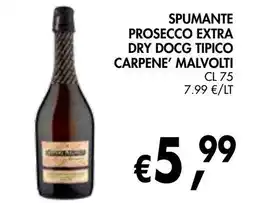 èccoMI Spumante Prosecco Extra Dry Docg Tipico Carpenè Malvolti offerta