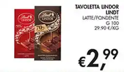 Coal Tavoletta Lindor Lindt Latte/Fondente offerta