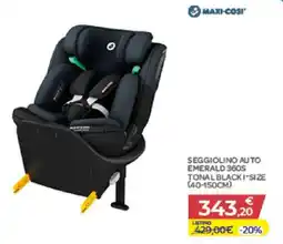Bimbo Store Maxi-Cosi Seggiolino auto Emerald 360S Tonal Black I-Size offerta
