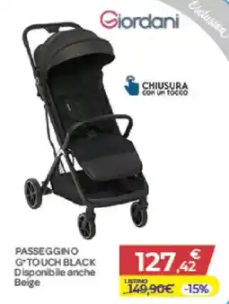 Bimbo Store Giordani Passeggino G-Touch Black offerta