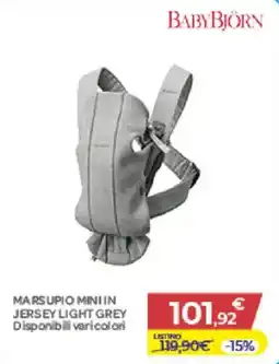 Bimbo Store Babybjörn Marsupio Mini in Jersey Light Grey offerta
