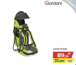 Bimbo Store Zaino Verde Giordani offerta