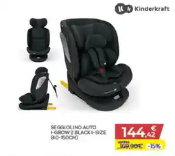 Bimbo Store Seggiolino auto I-Grow 2 black i-size Kinderkraft offerta