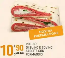 Supermercati Dok Piadine di suino e bovino farcite con formaggio offerta