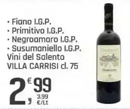 Supermercati Dok Vini del Salento Villa Carrisi offerta