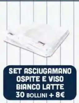 Supermercati Dok Set asciugamano ospite e viso bianco latte offerta
