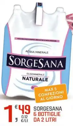 Supermercati Dok Acqua minerale Sorgesana oligominerale naturale offerta