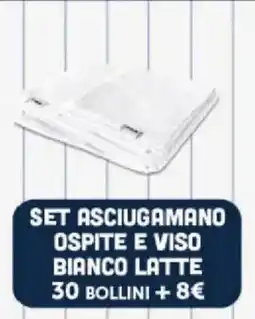 Supermercati Dok Set asciugamano ospite e viso bianco latte offerta