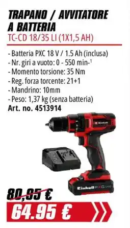 Einhell Trapano / avvitatore a batteria Einhell offerta