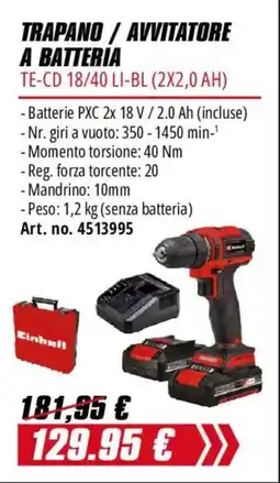 Einhell Trapano / avvitatore a batteria Einhell offerta