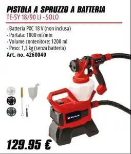 Einhell Pistola a spruzzo a batteria TE-SY 18/90 LI - Solo offerta