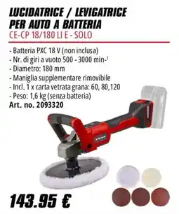 Einhell Lucidatrice / levigatrice per auto a batteria offerta