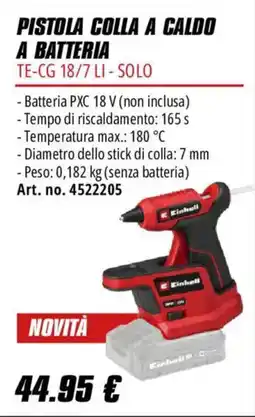 Einhell Pistola colla a caldo a batteria Einhell offerta