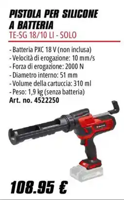 Einhell Pistola per silicone a batteria TE-SG 18/10 LI - Solo offerta