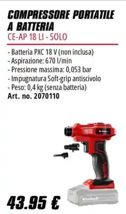 Einhell Compressore portatile a batteria CE-AP 18 LI - Solo offerta