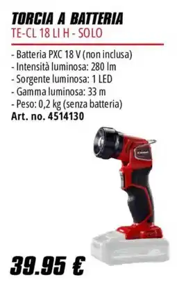 Einhell Torcia a batteria TE-CL 18 LI H - Solo offerta