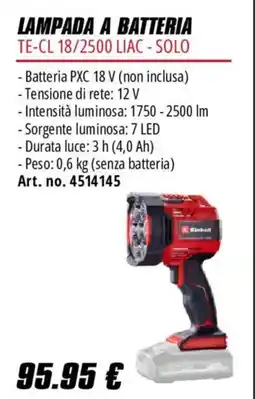 Einhell Lampada a batteria Einhell offerta