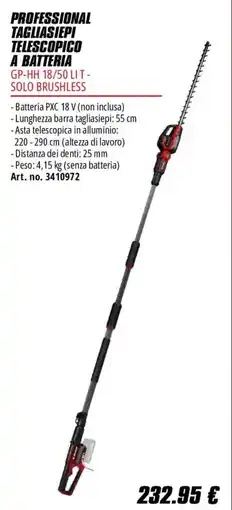 Einhell Professional tagliasiepi telescopico a batteria offerta