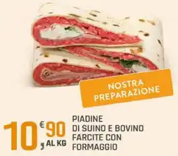 Supermercati Dok Piadine di suino e bovino farcite con formaggio offerta