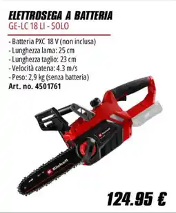 Einhell Elettrosegna a batteria Einhell offerta