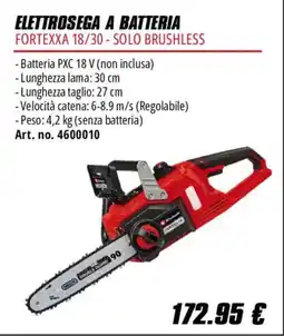 Einhell Elettrosegna a batteria Fortexxa 18/30 - solo brushless offerta