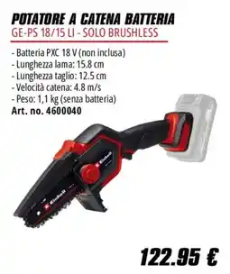 Einhell Potatore a catena batteria Einhell offerta