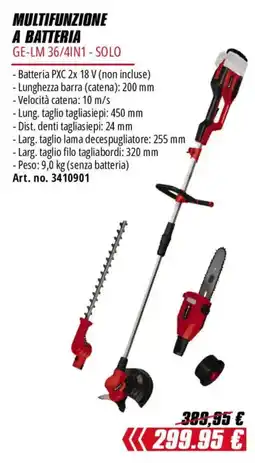 Einhell Multifunzione a batteria GE-LM 36/4IN1 - Solo offerta