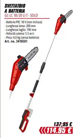 Einhell Svettatoio a batteria GC-LC 18/20 Lit - Solo offerta