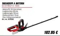 Einhell Tagliasiepi a batteria GC-CH 1855/1 LI - Solo offerta
