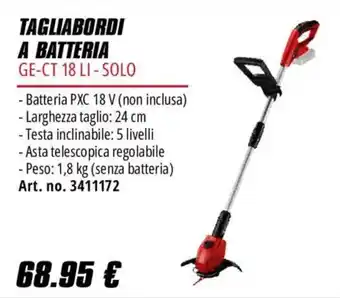 Einhell Tagliabordi a batteria GE-CT 18 LI - SOLO offerta