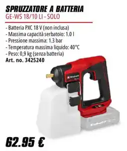 Einhell Spruzzatore a batteria Einhell offerta