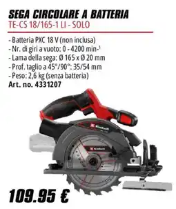 Einhell Sega circolare a batteria Einhell offerta