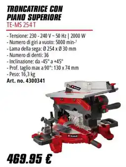 Einhell Troncatrice con piano superiore TE-MS 254 T offerta