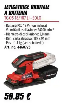 Einhell Levigatrice orbitale a batteria Kinbell offerta