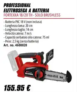 Einhell Elettrosegna a batteria Fortexxa 18/20 TH offerta