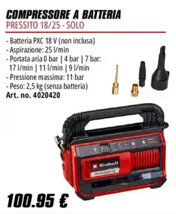 Einhell Compressore a batteria Pressito 18/25 - Solo offerta