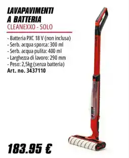 Einhell Lavapavimenti a batteria Cleanexxo - Solo offerta